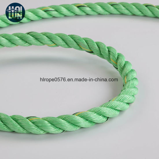 Colorido 3-Strand PP Rope Polypropylene Rope Hawser y cuerda de amarre