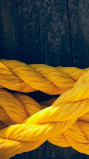 China proveedor de línea de amarre de 3 hilos de cuerda PP amarillo