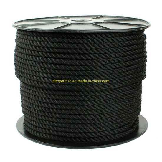Cuerda de nylon trenzada cuerda de amarre negra