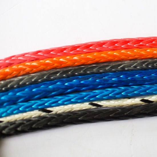 Cuerda de tracción de cuerda UHMWPE / Hmwpe de 12 hebras de alta resistencia