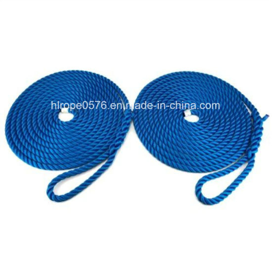 3 hebras de cuerda de amarre multifilamento de cordón suave azul royal de 16 mm