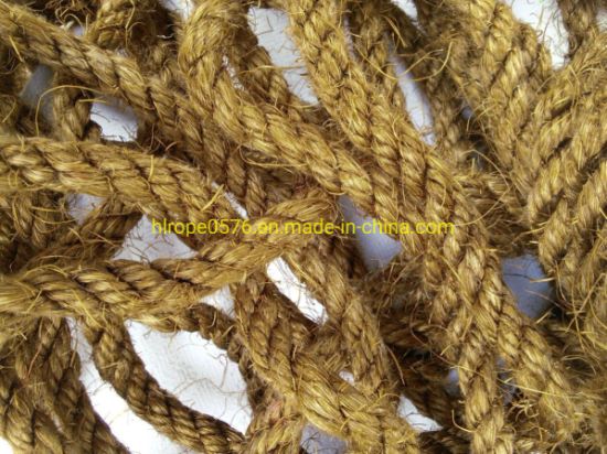 Cuerda de sisal marrón de 50 '(15 m), 1/4 "o 3/8 " o 1/2 "(6 mm, 10 mm o 12 mm)