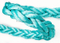 Cuerda de amarre de nailon polipropileno de 8 hilos verde y azul