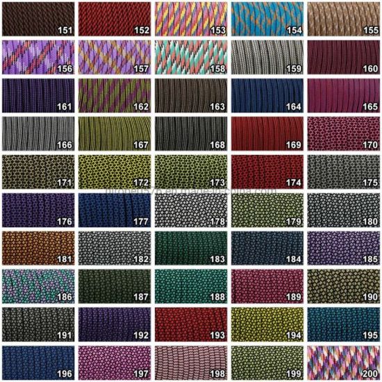 215 colores (121-130) Paracord 550 cuerda de paracaídas cuerda de amarre Mil Spec III 7 hilos 100 pies equipo de supervivencia de pesca para acampar