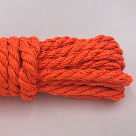 Cuerda de PP / PE torcedas de 3 hebras de trazador naranja para el mercado de Filipinas