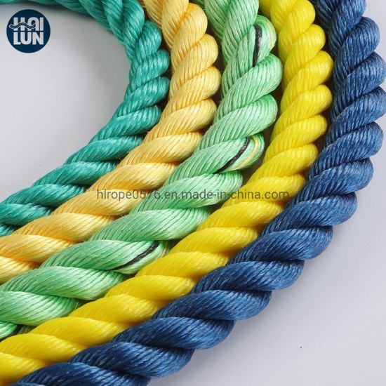 Cuerda de amarre de la cuerda del dril de algodón de los PP de la cuerda del polipropileno de 3 hilos usada para pescar