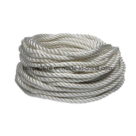 Cuerda de filamento de polipropileno de 3 hebras cuerda de amarre de nylon de cuerda de nylon