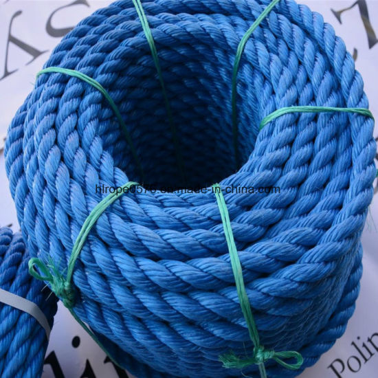 Buena calidad 3strand blue pp cuerda para amarre