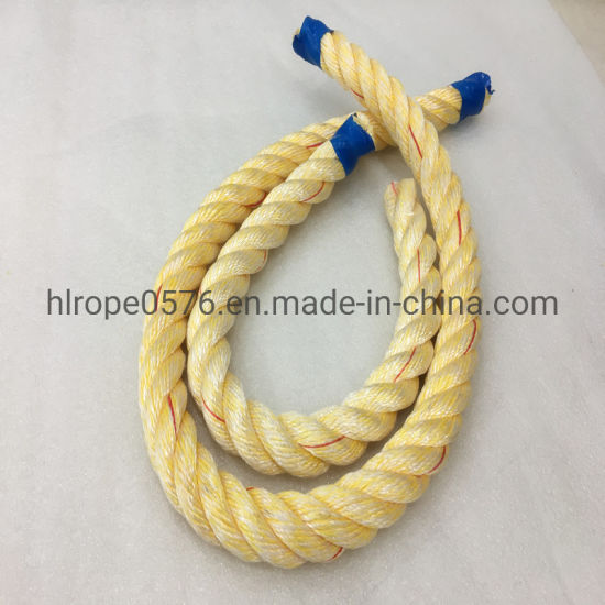 Cuerda de amarre mezclada de 4 Strand PP y poliéster