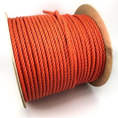 Cuerda de plástico PE de polietileno naranja de 3 hilos
