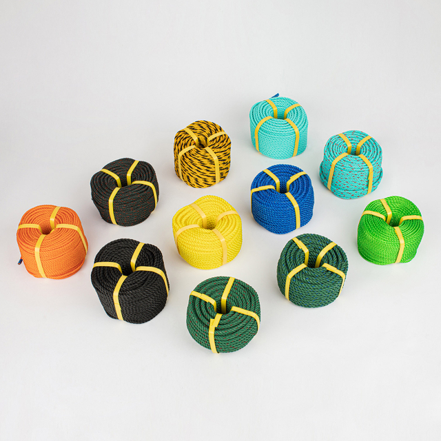 Cuerda pp/pe/nylon de alta calidad 3strand/4strand/8strand polipropileno/polietileno de plástico