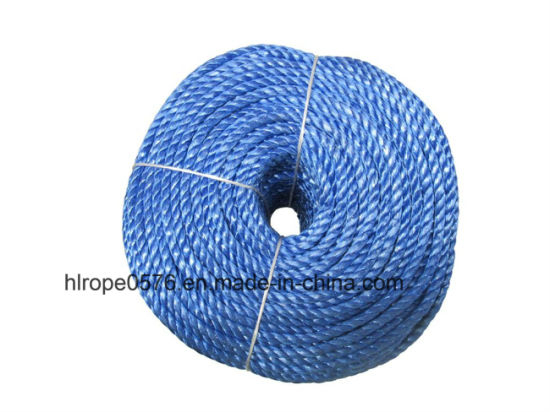 Cuerda marina azul de la cuerda del poliéster de la cuerda de los PP de la cuerda del cable de la cuerda de la fibra química de 6m m cuerda marina del PE