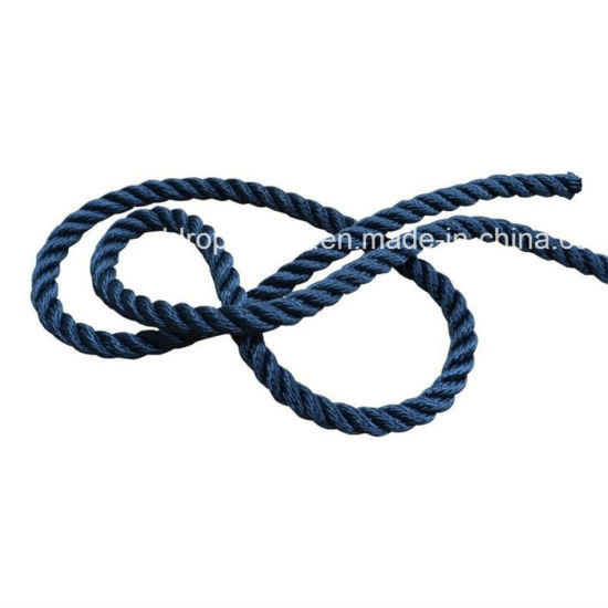 Cuerda de escalada de cuerda de poliéster trenzada de tres hilos blanca