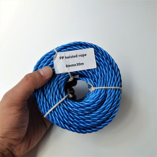 Cuerda de polipropileno trenzado azul 6 mm x 30 m cuerda de plástico azul