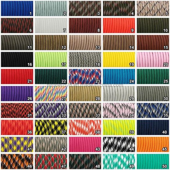 215 colores (121-130) Paracord 550 cuerda de paracaídas cuerda de amarre Mil Spec III 7 hilos 100 pies equipo de supervivencia de pesca para acampar