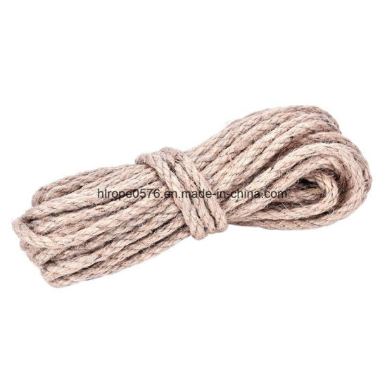 Cuerda de cáñamo natural para decoración navideña de 10 m * 6 mm, cuerda de yute para mascotas