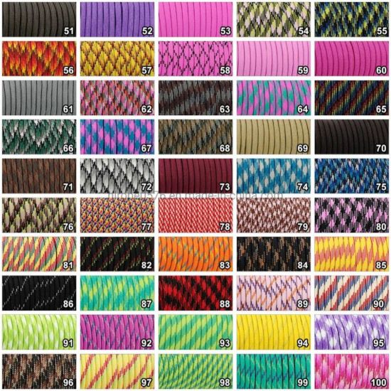 215 colores (121-130) Paracord 550 cuerda de paracaídas cuerda de amarre Mil Spec III 7 hilos 100 pies equipo de supervivencia de pesca para acampar