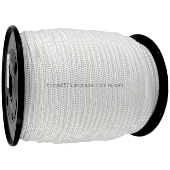 Cordón de poliéster trenzado blanco de 4 mm 8-capa x 200m