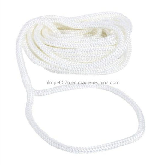 Blanco 3/4 pulgadas 25 pies línea de muelle de nailon trenzado doble línea de muelle cuerda de amarre línea de muelle trenzado doble