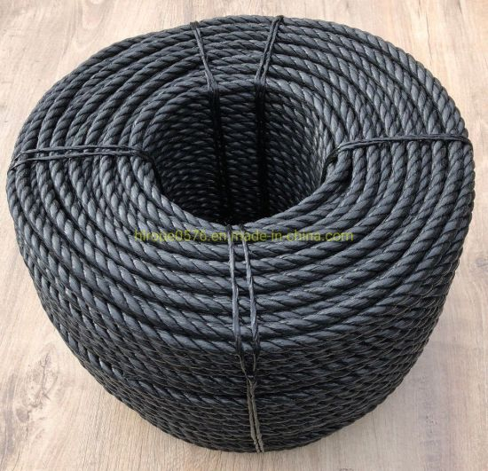 Black 3 Strand Polypropylene Poly Rope 8mm, 10mm y 12mm