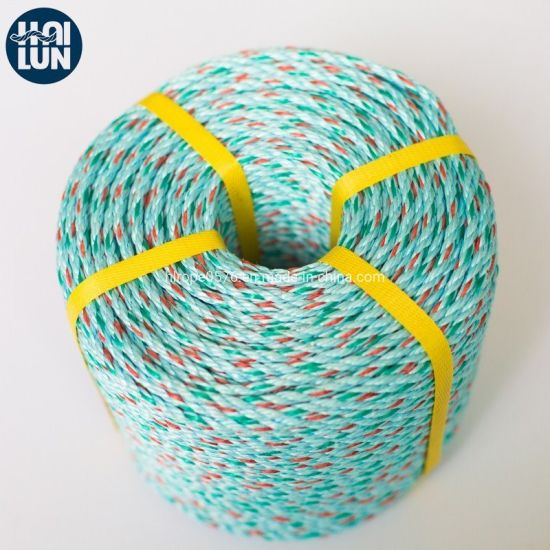 Color azul o verde 3 Cuerda PP / PE trenzada para la pesca