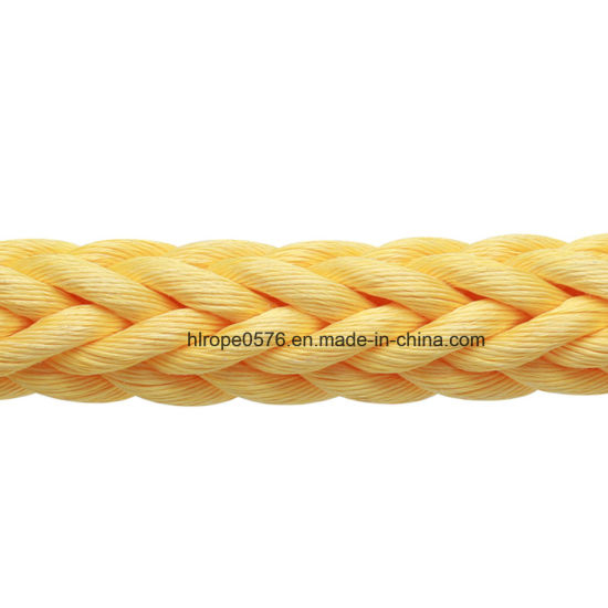 12 hebras de cuerda de elevación de cuerda PP de 4 pulgadas y 32 mm de diámetro amarillo