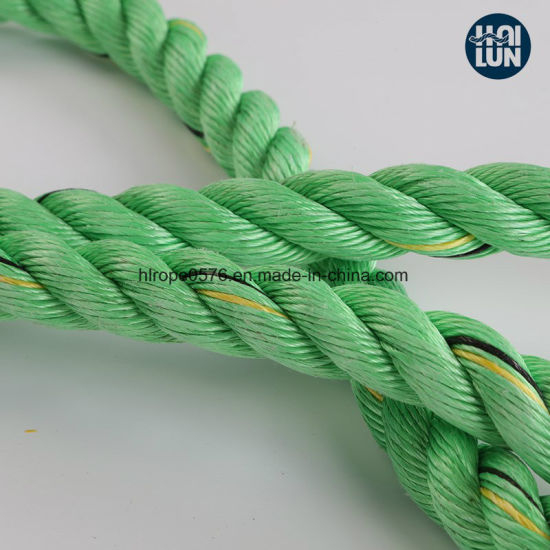 Cuerda de polipropileno de polipropileno de 3 hilos de color y cuerda de amarre