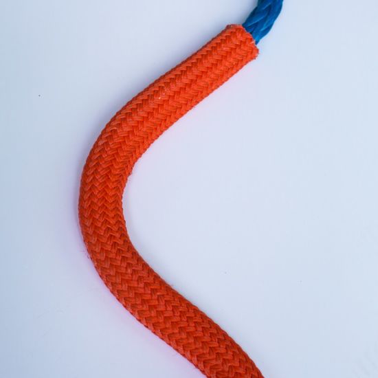 Manguito de poliéster Cuerda de remolque marina de nylon sintético Hmwpe de 12 hilos para amarre