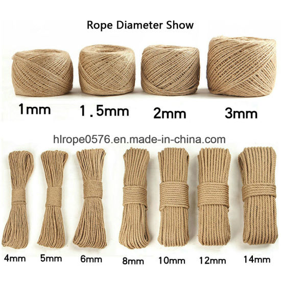 Cuerda de algodón natural de 18 mm 100 metros de carrete sin blanquear 3 cuerda de algodón de cadena