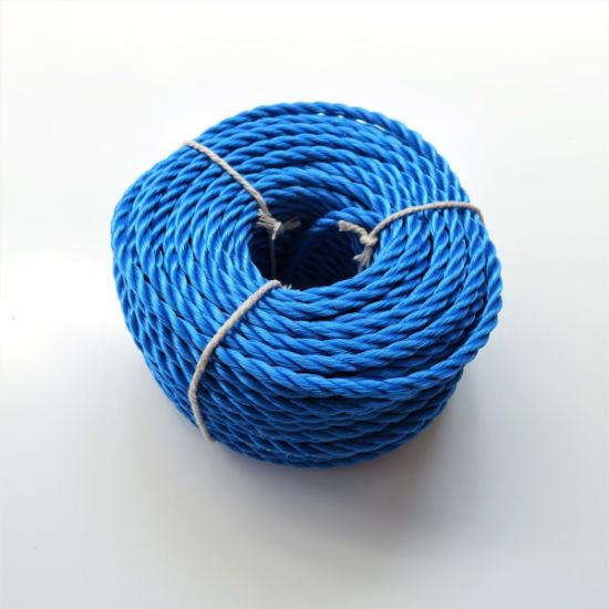 Cuerda de polipropileno trenzado azul 6 mm x 30 m cuerda de plástico azul