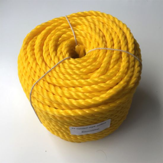 Cuerda de polipropileno trenzada de alta resistencia de 8 mm x 50 m, cuerda de PP flotante, cuerda de barco, cuerda de plástico para vela, Camping, seguridad