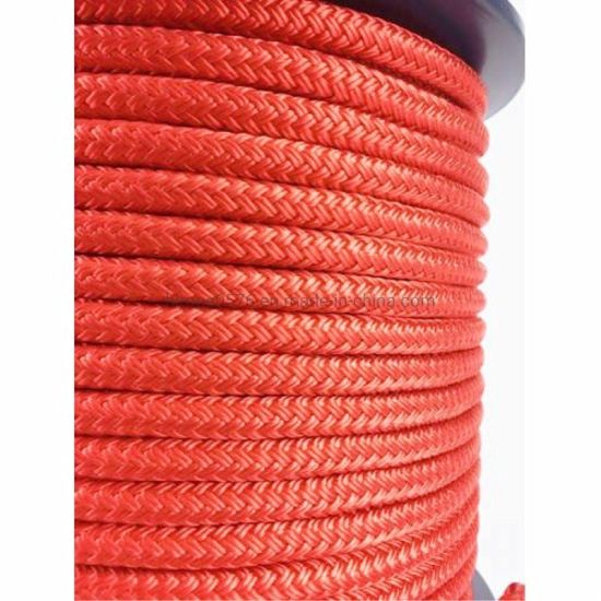 Bobina de cuerda de fibra de poliéster de doble hebra roja de 12 mm 100 metros