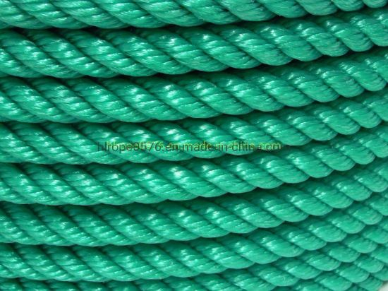 Green 3 Strand Hawser Polypropylele Polysteel Marino remolque para cuerda de amarre