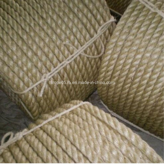 Fábrica al por mayor torsión 3/4 hebra color natural Manila / cuerda de yute de sisal