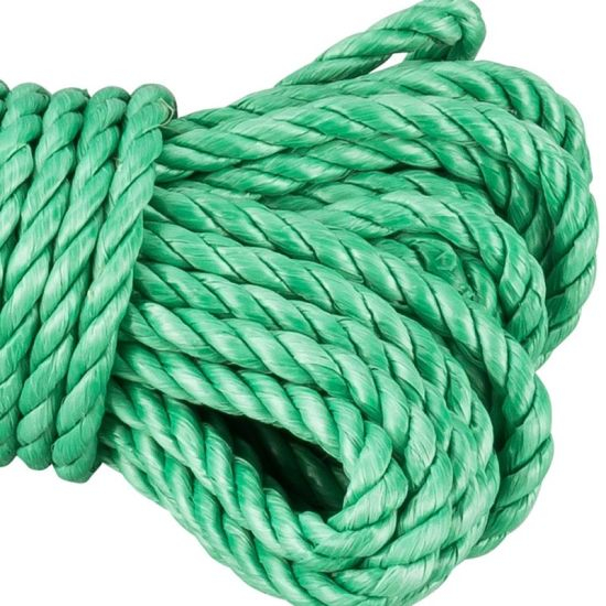 Color verde 3 Strand PP Twist Cuerda para envío e amarre