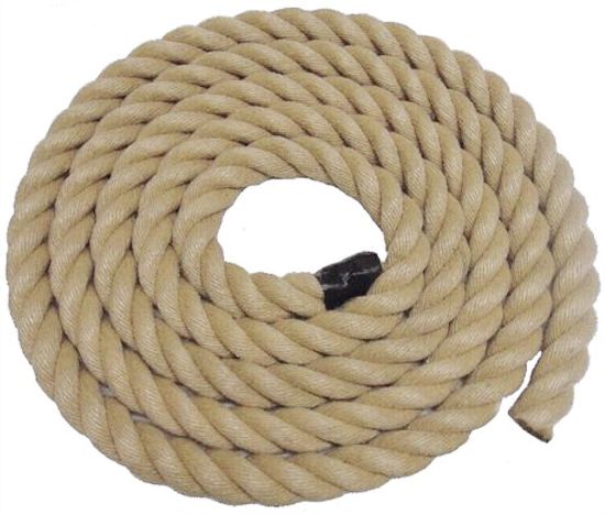 Cuerda de cáñamo natural de 45 pies / grosor 6 mm