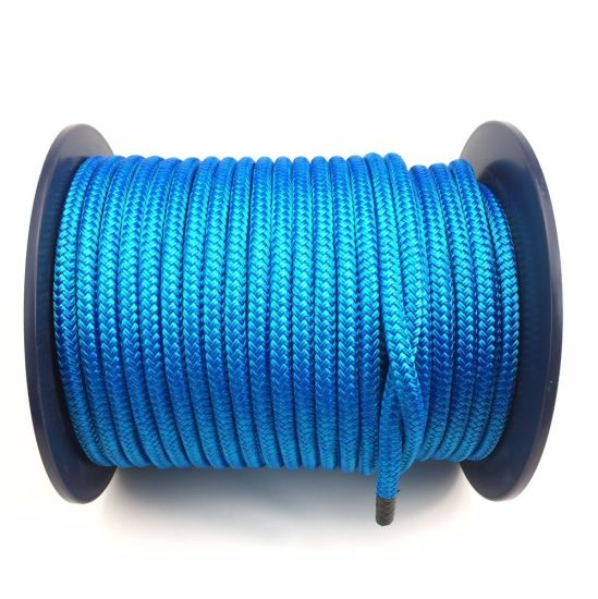 Cuerda de fibra de poliéster trenzada doble de alta calidad 8 mm 10 mm 12 mm 14 mm azul royal