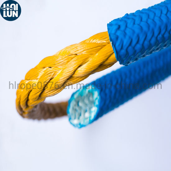 Cuerda de la cuerda de UHMWPE y la cuerda marina de anclaje de la funda de poliéster