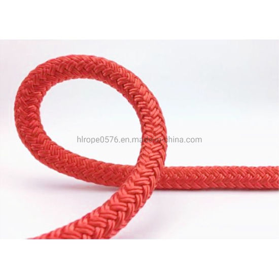 Bobina de cuerda de fibra de poliéster de doble hebra roja de 12 mm 100 metros