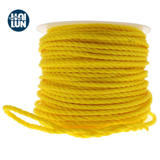 Cuerda de bote de PE amarillo de 3 hebras en rollo o bobina