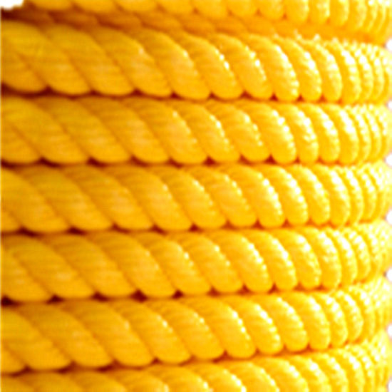 100% PP Materia prima 8/12 Strand Yellow Polypropylene Cuerda