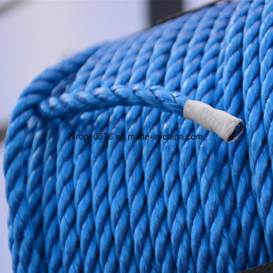 Buena calidad 3strand blue pp cuerda para amarre