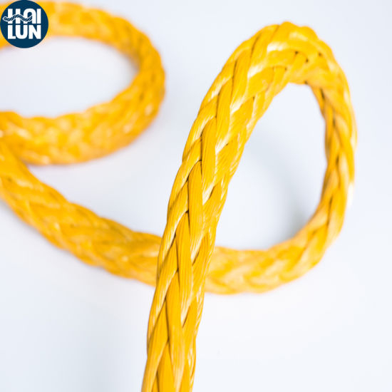 Cuerda de anclaje de funda de funda de alta resistencia 12strand UHMWPE y poliéster